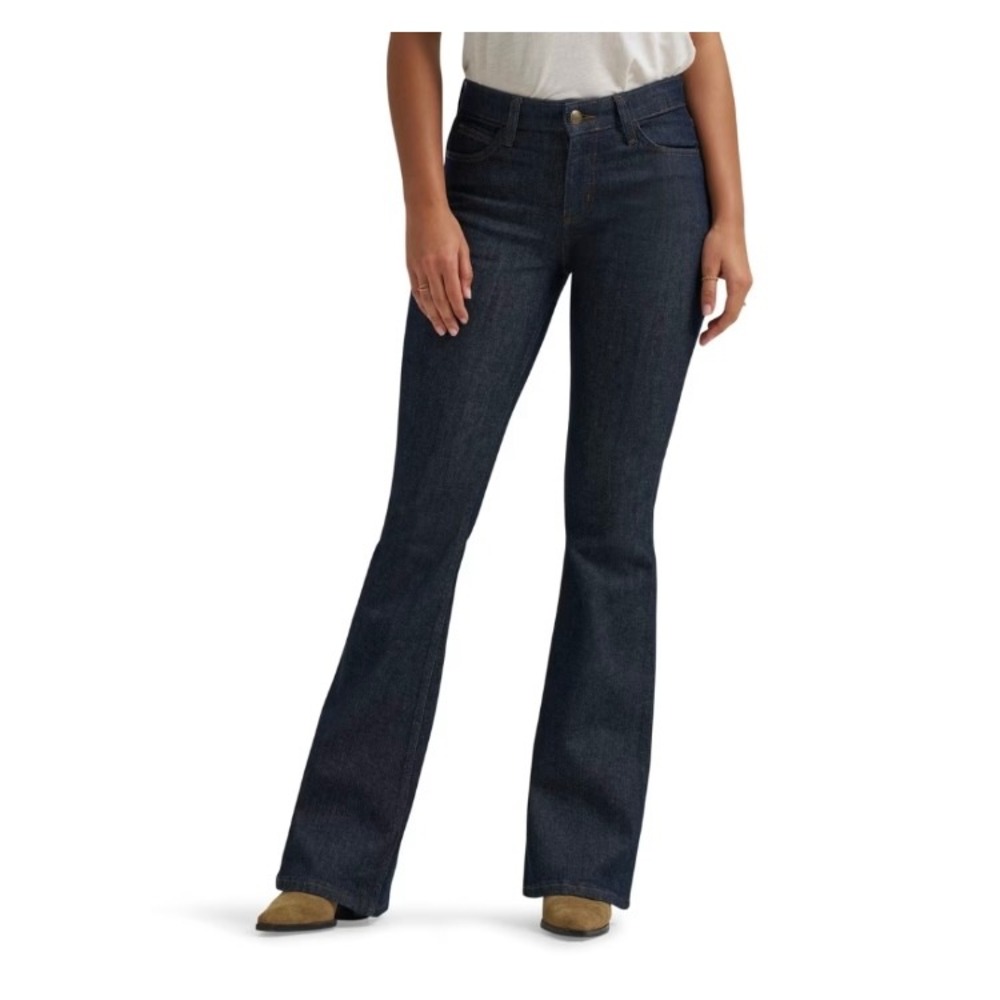Lee Womens Legendary Flare Jeans Dark Wash High Rise Denim Indigo 8M 30x32